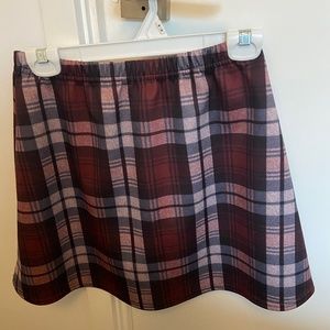Boohoo plaid mini skater skirt